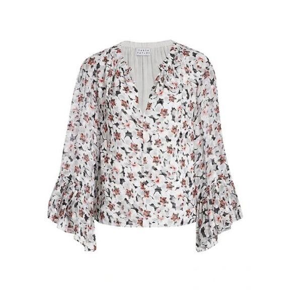 TANYA TAYLOR Harper Floral Bell-Sleeve Top Size 2X - Picture 4 of 9
